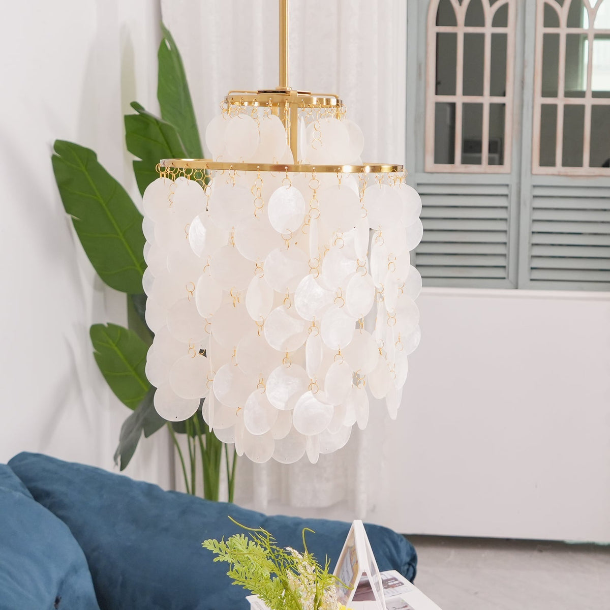 Rivena hanglamp Ronde Schelp Ring