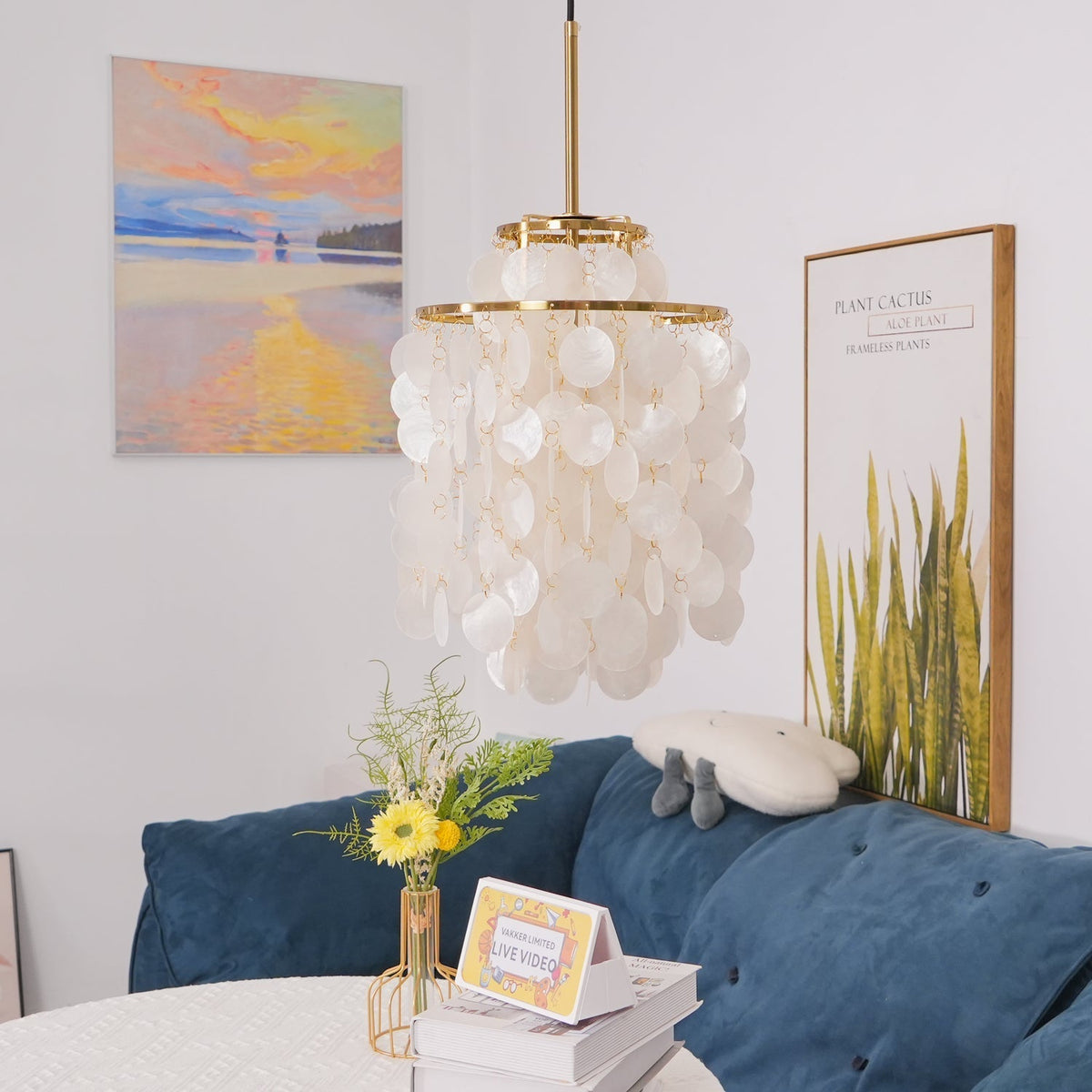 Rivena hanglamp Ronde Schelp Ring