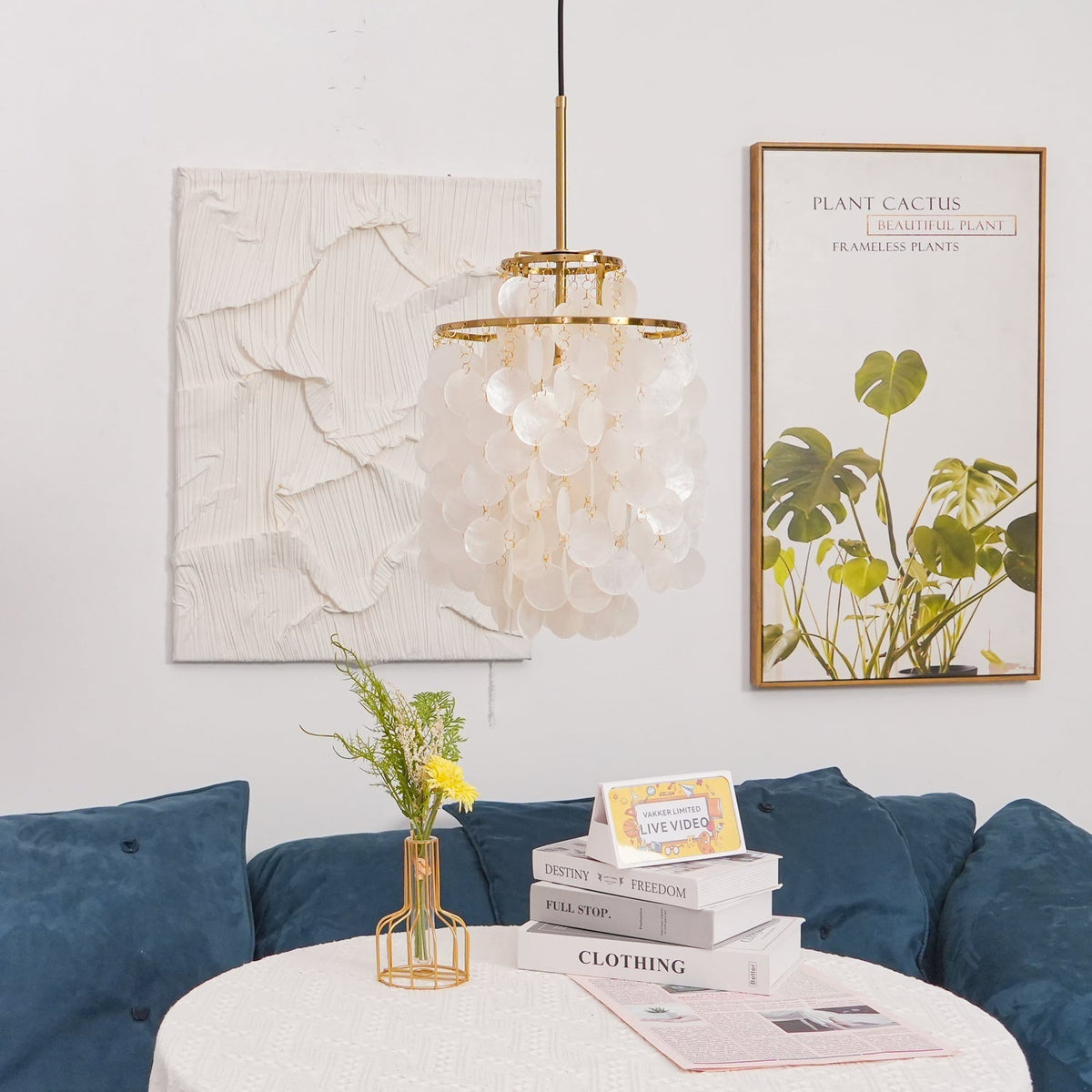 Rivena hanglamp Ronde Schelp Ring