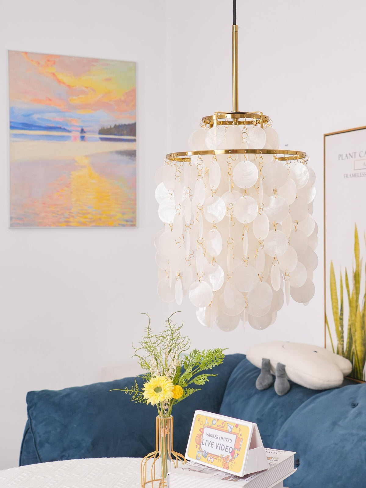 Rivena hanglamp Ronde Schelp Ring