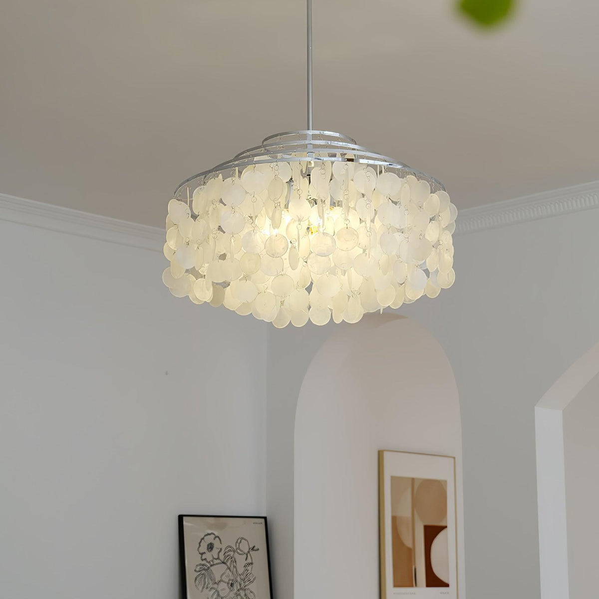 Vana hanglamp ronde schelp chroom
