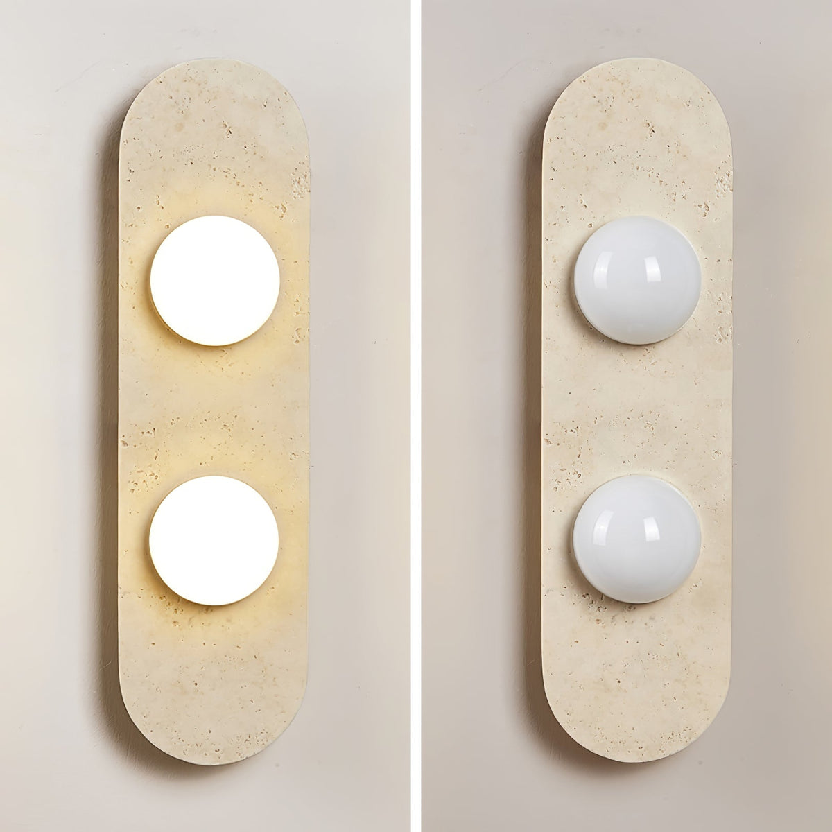 Zasoliel wandlamp met minimalistisch ontwerp in geel travertin