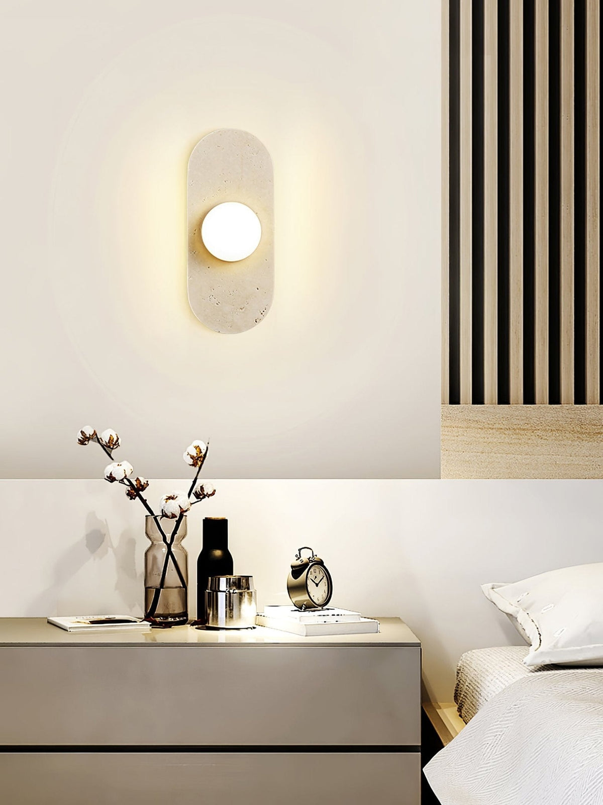 Zasoliel wandlamp met minimalistisch ontwerp in geel travertin