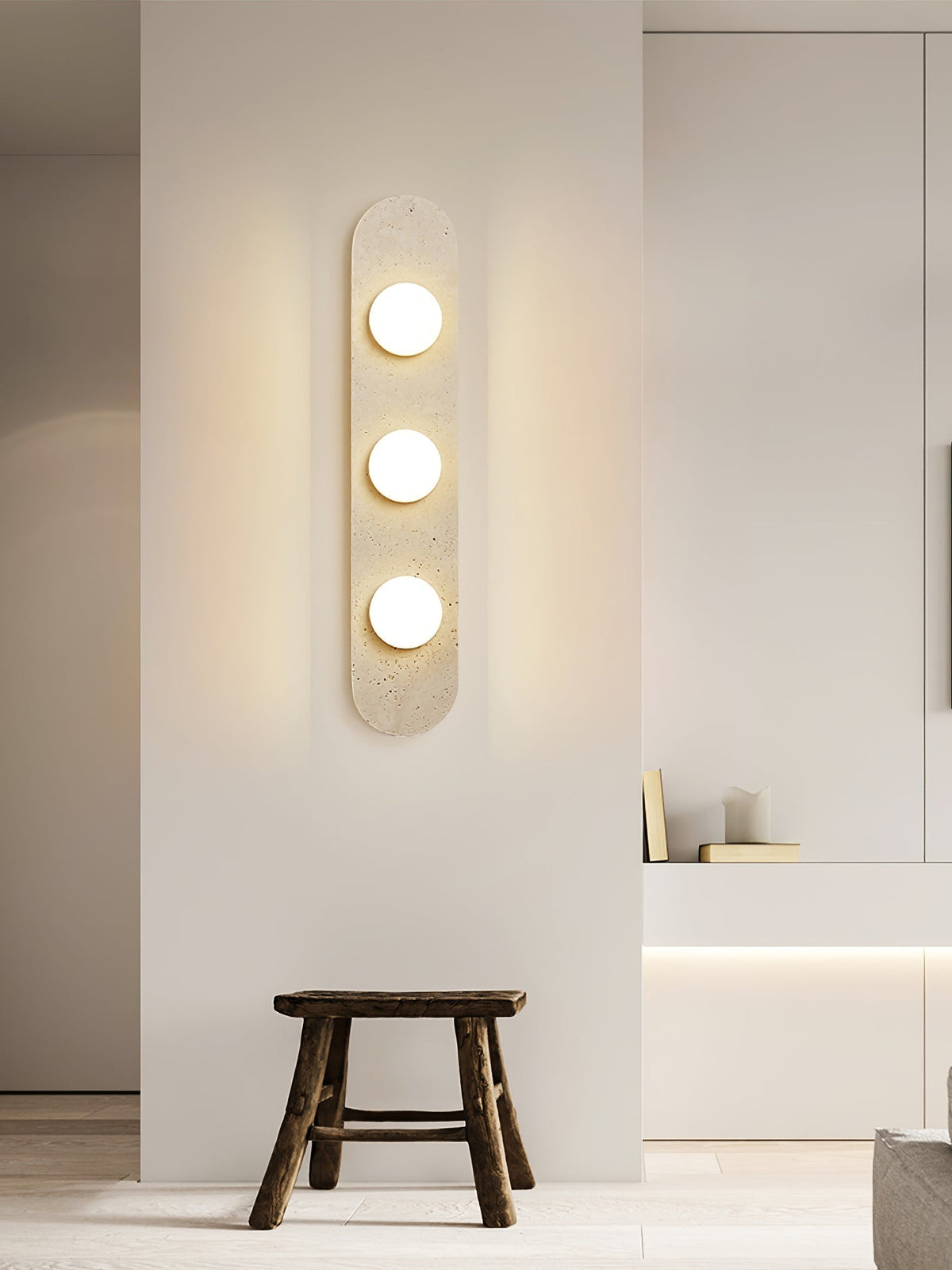 Zasoliel wandlamp met minimalistisch ontwerp in geel travertin