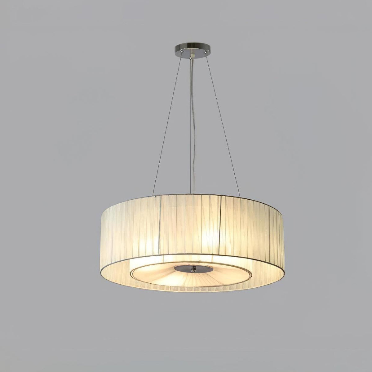 Leo Moderne hanglamp van beige en chroom