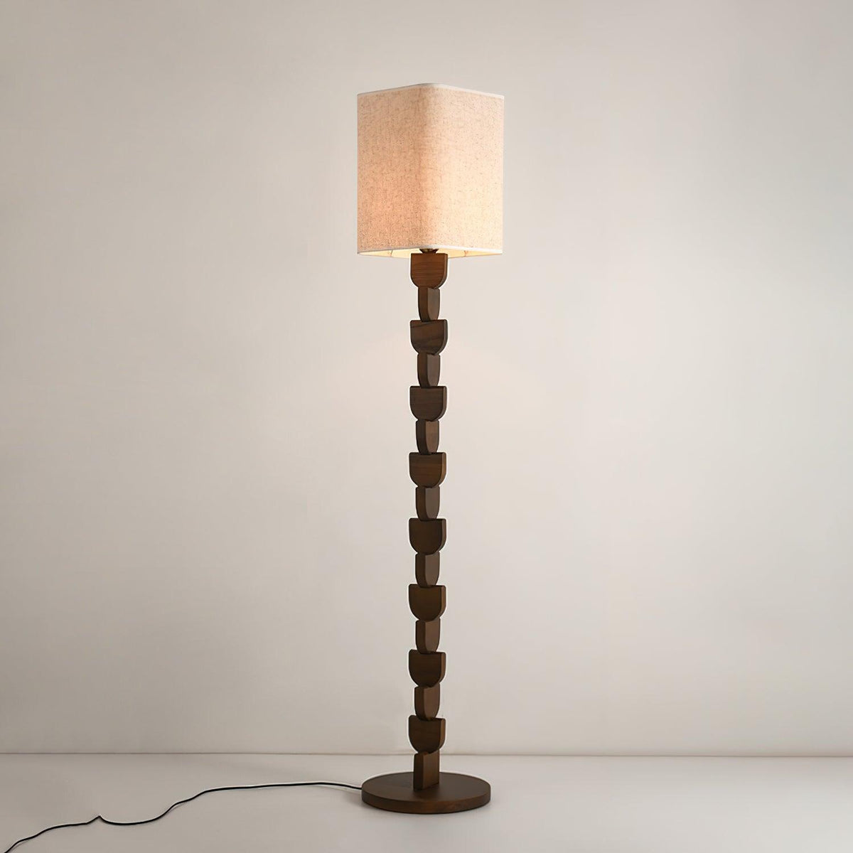 Rinoreria vloerlamp van walnoot