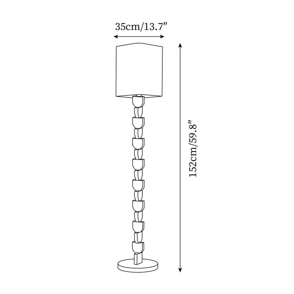 Rinoreria vloerlamp van walnoot
