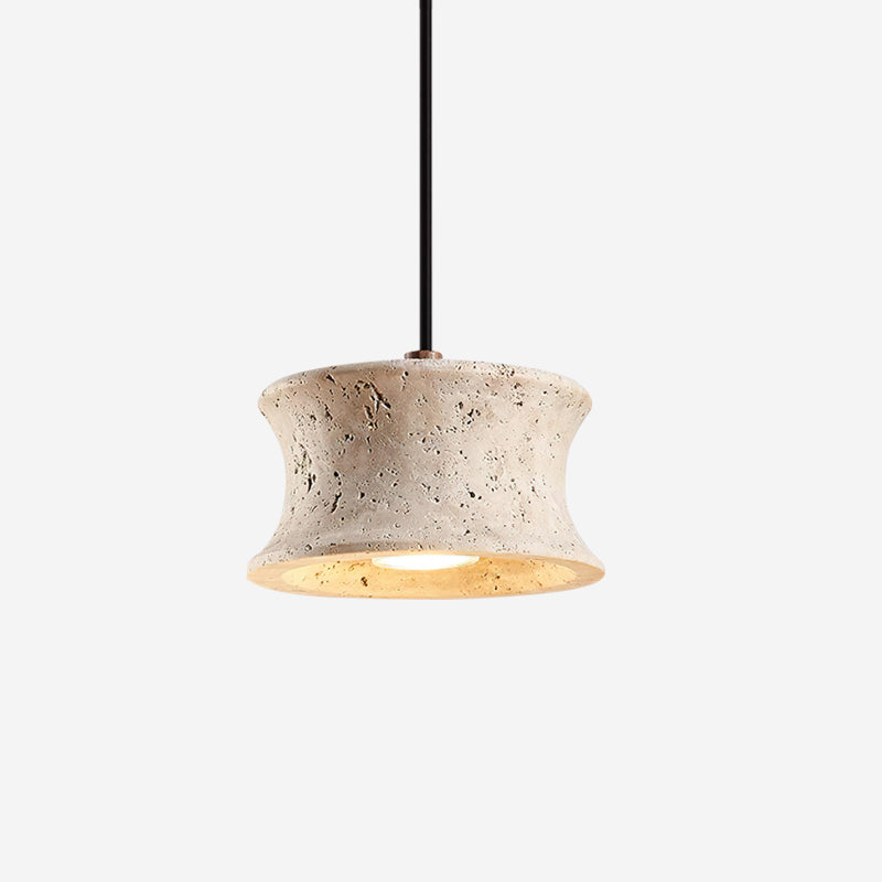 Noreria hanglamp travertin sculpturaal