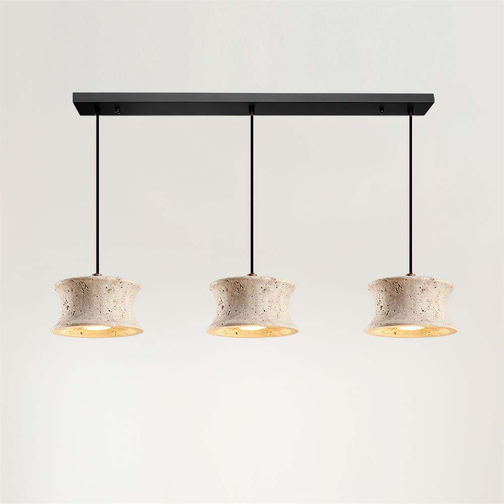 Noreria hanglamp travertin sculpturaal