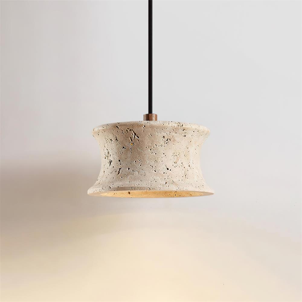 Noreria hanglamp travertin sculpturaal