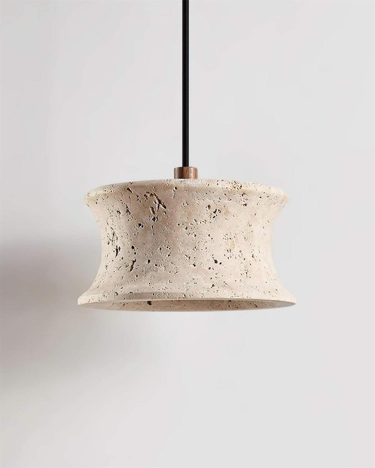 Noreria hanglamp travertin sculpturaal