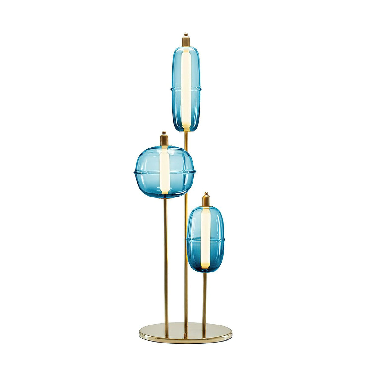 Arixel Moderne vloerlamp van glas in goudkleurige afwerking