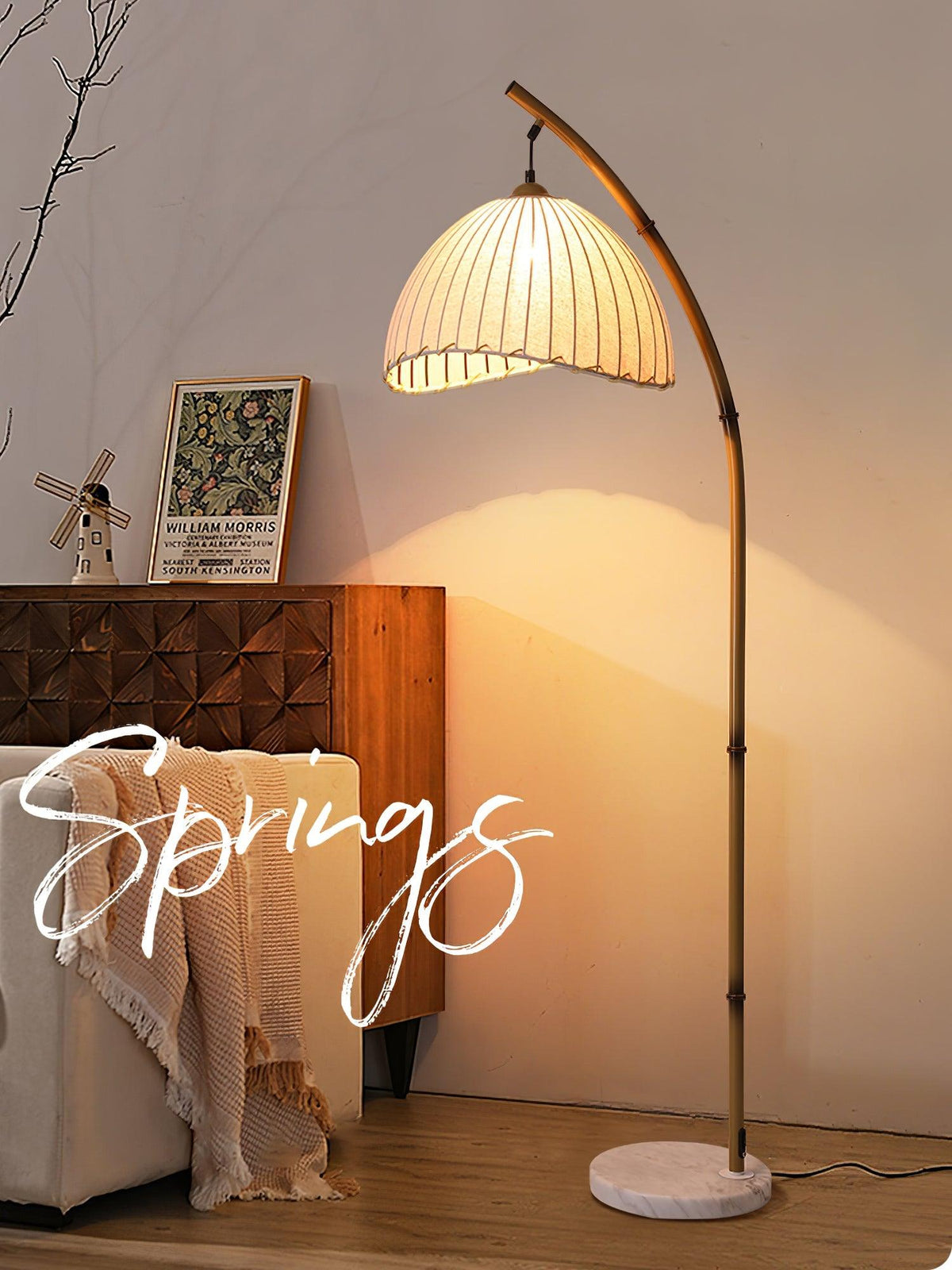 Liveno Minimalistische vloerlamp van marmer