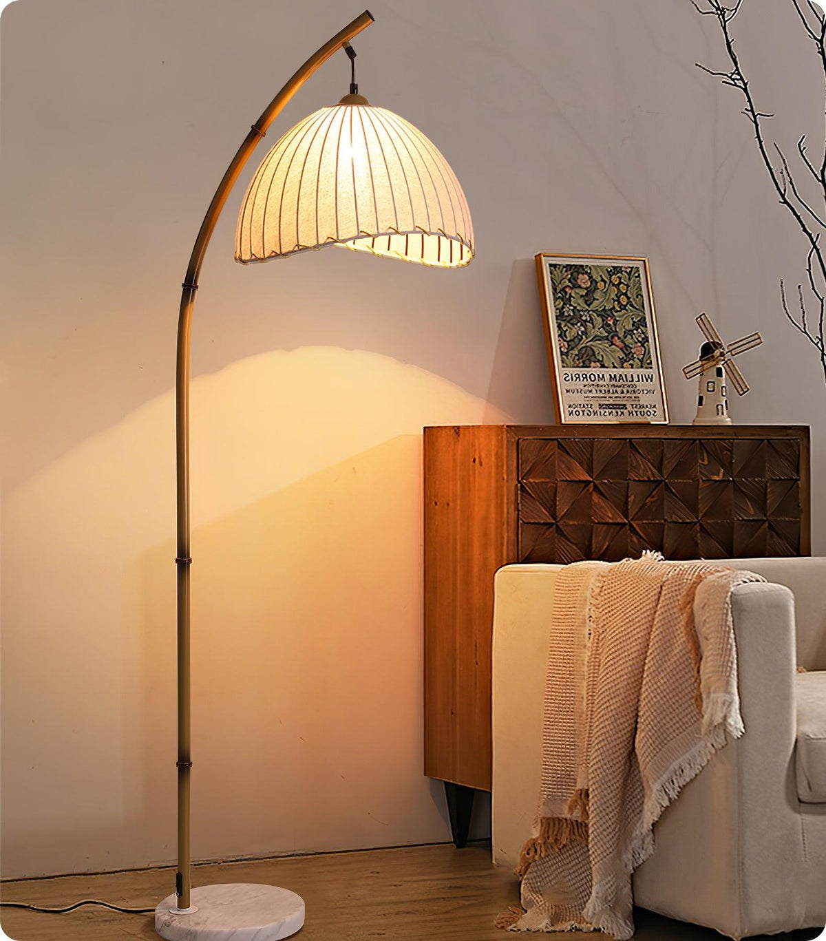 Liveno Minimalistische vloerlamp van marmer
