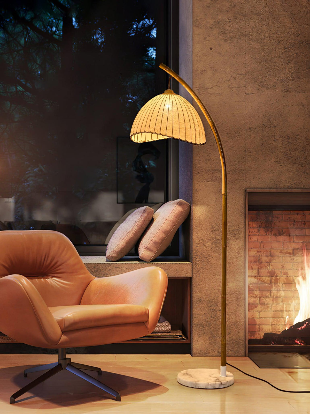 Liveno Minimalistische vloerlamp van marmer