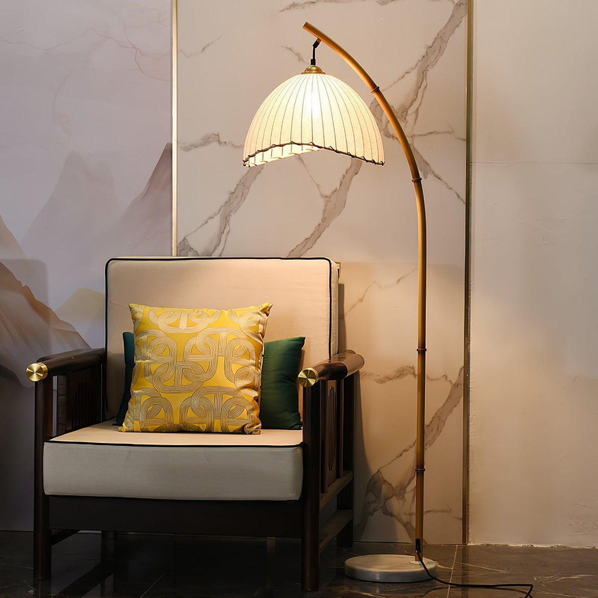 Liveno Minimalistische vloerlamp van marmer
