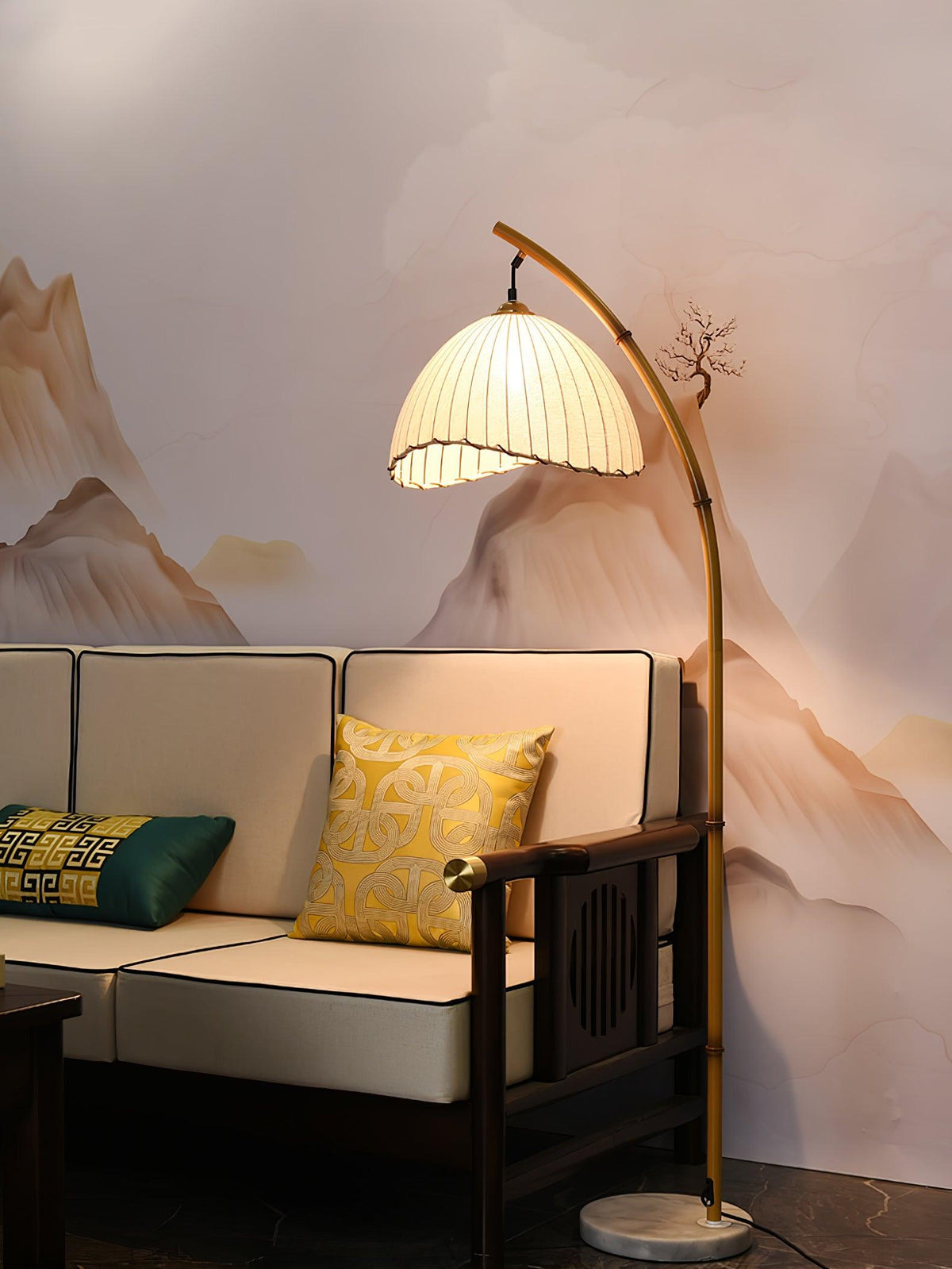 Liveno Minimalistische vloerlamp van marmer