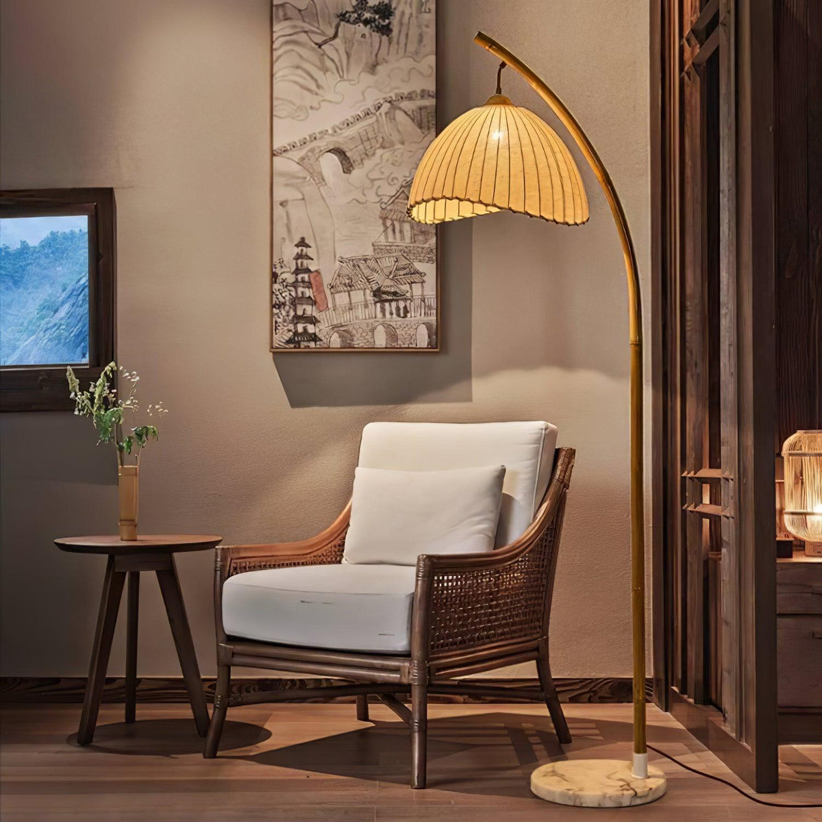 Liveno Minimalistische vloerlamp van marmer