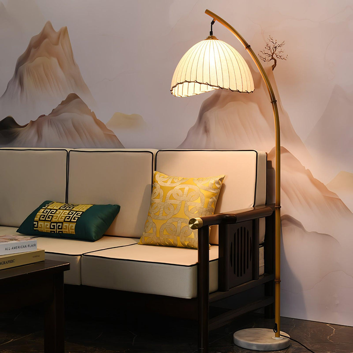 Liveno Minimalistische vloerlamp van marmer
