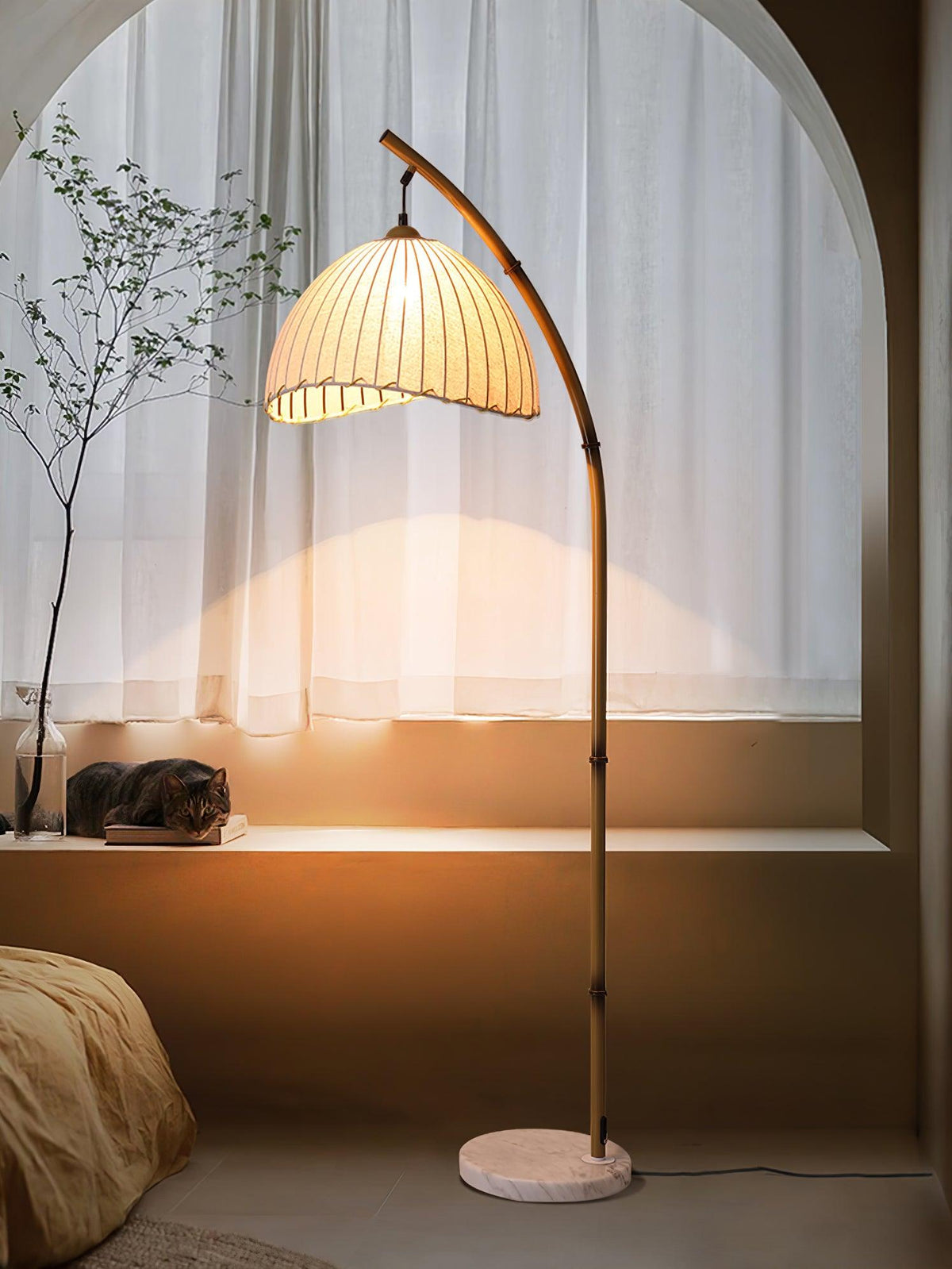 Liveno Minimalistische vloerlamp van marmer