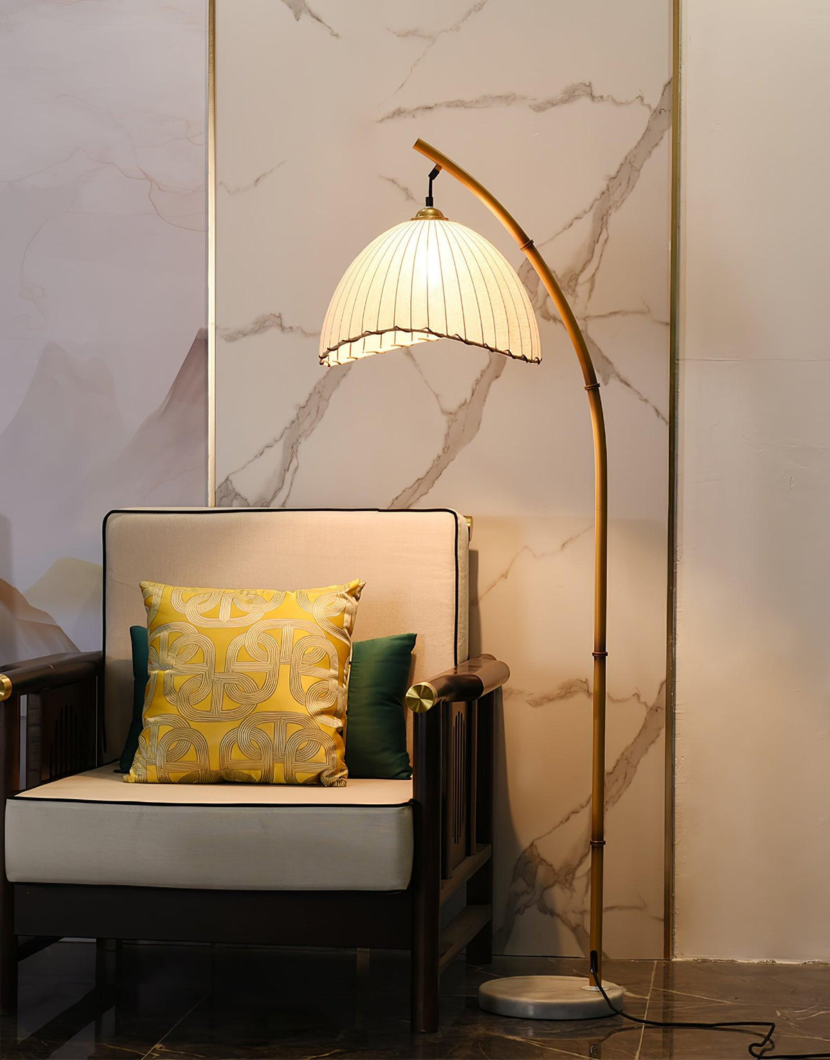 Liveno Minimalistische vloerlamp van marmer