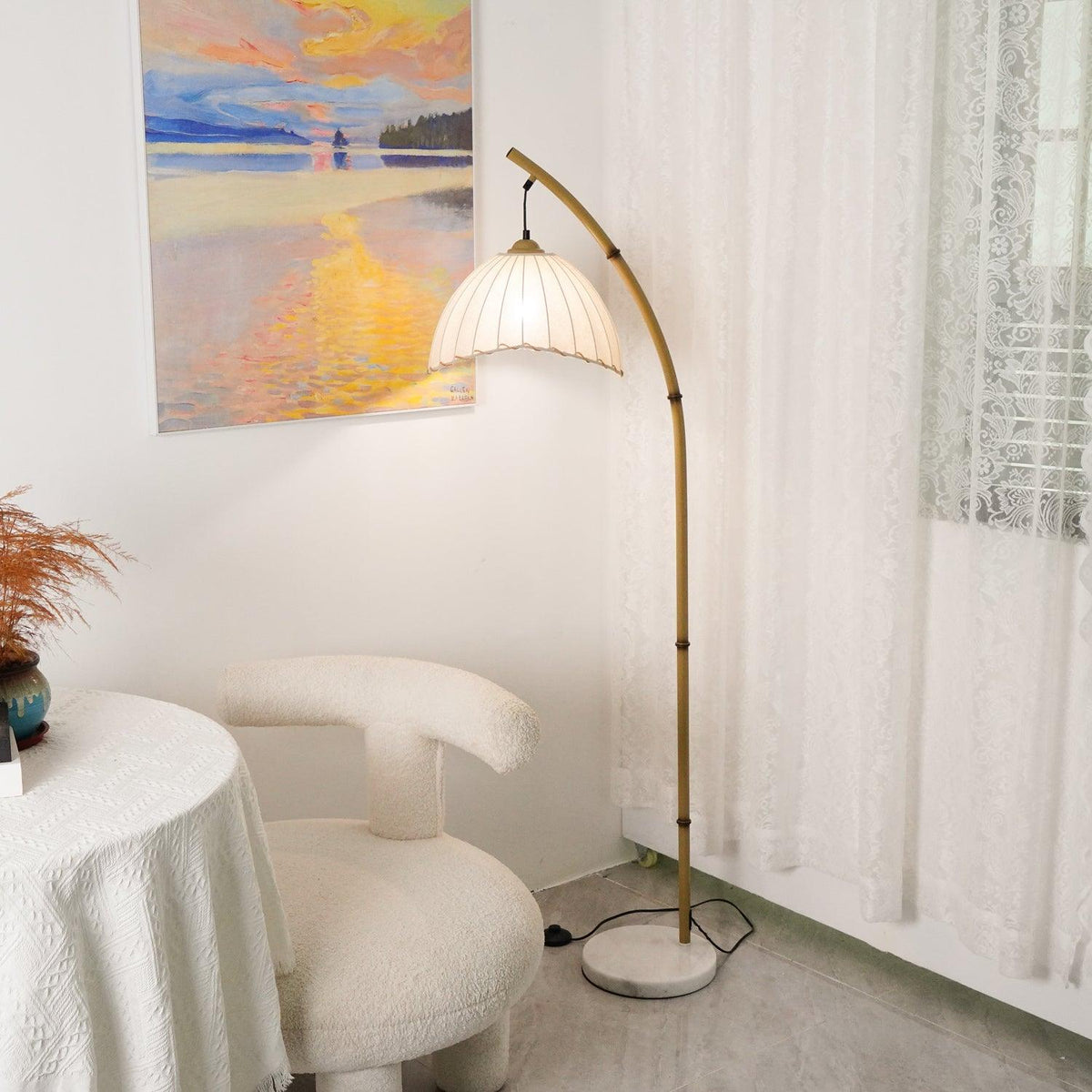 Liveno Minimalistische vloerlamp van marmer