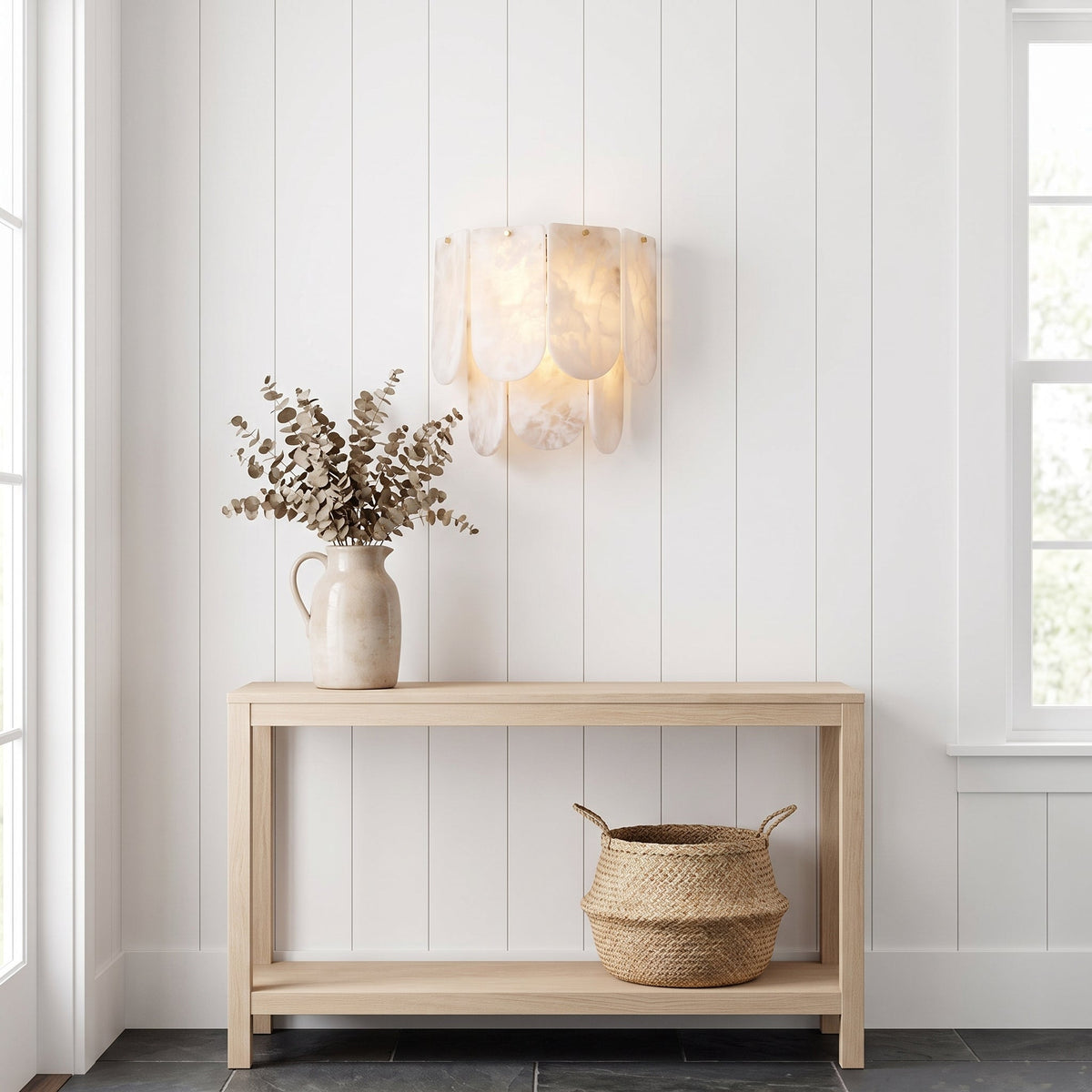 Ormondcombe albast tegel wandlamp