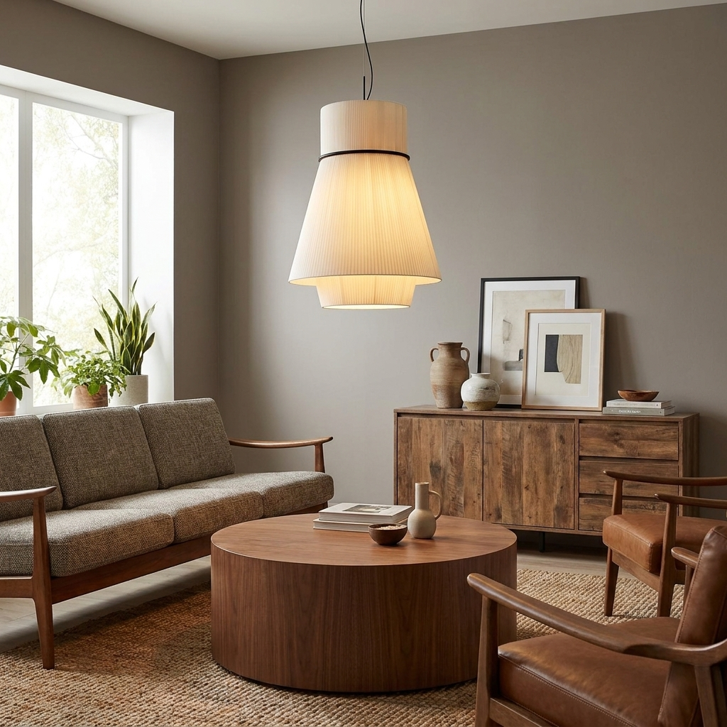 Kestford Hanglamp met geplooide stof