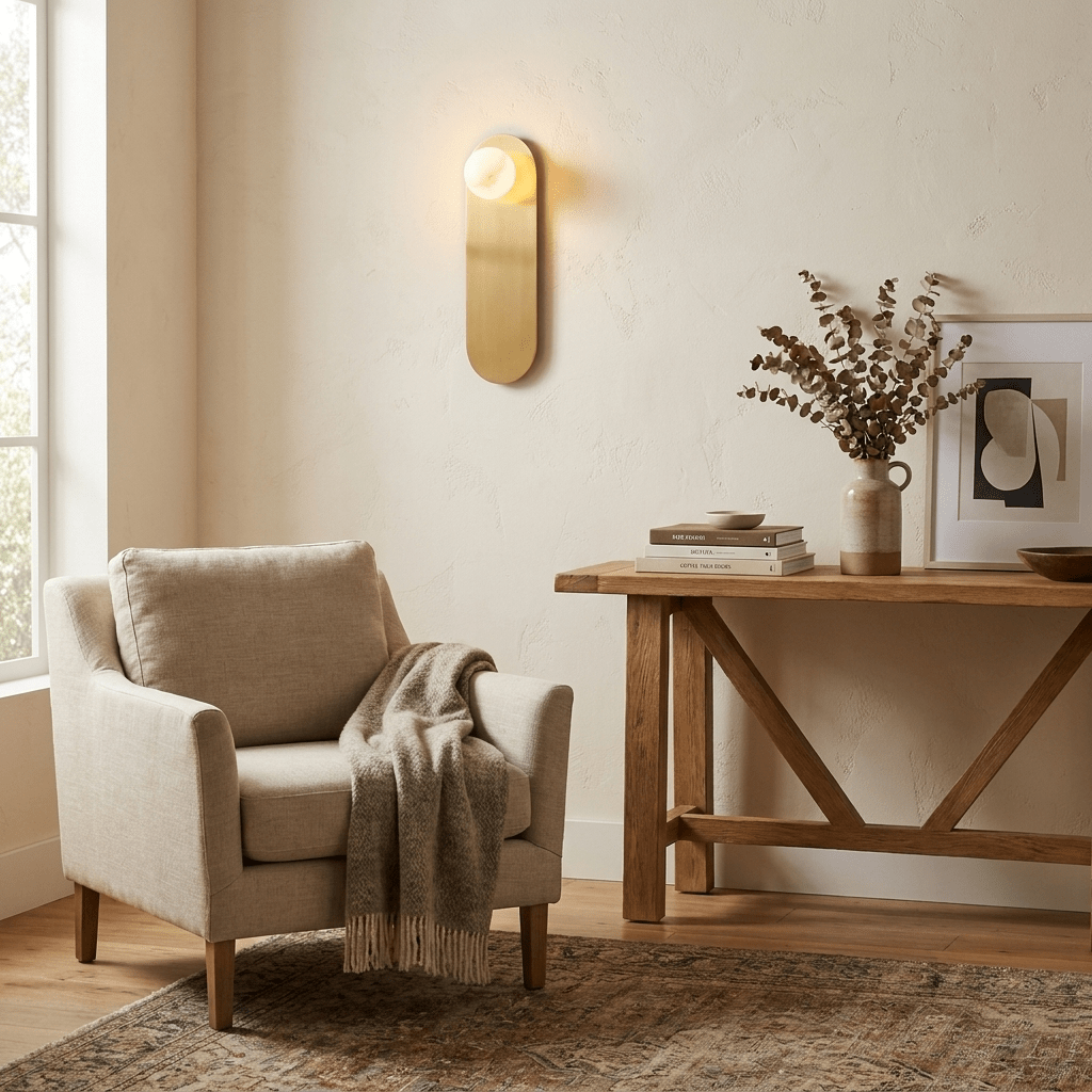 Albivise wandlamp in albast