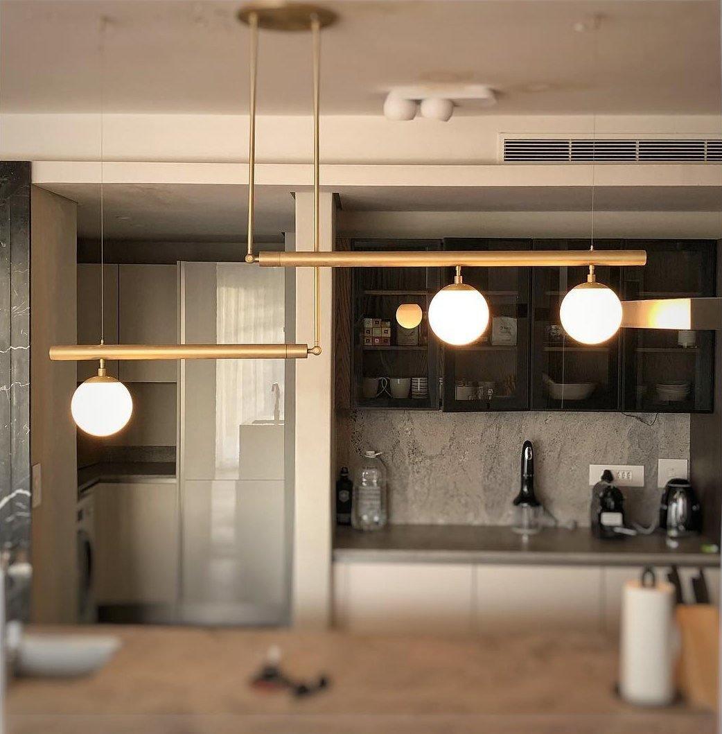 Estix hanglamp messing minimalistisch lineair