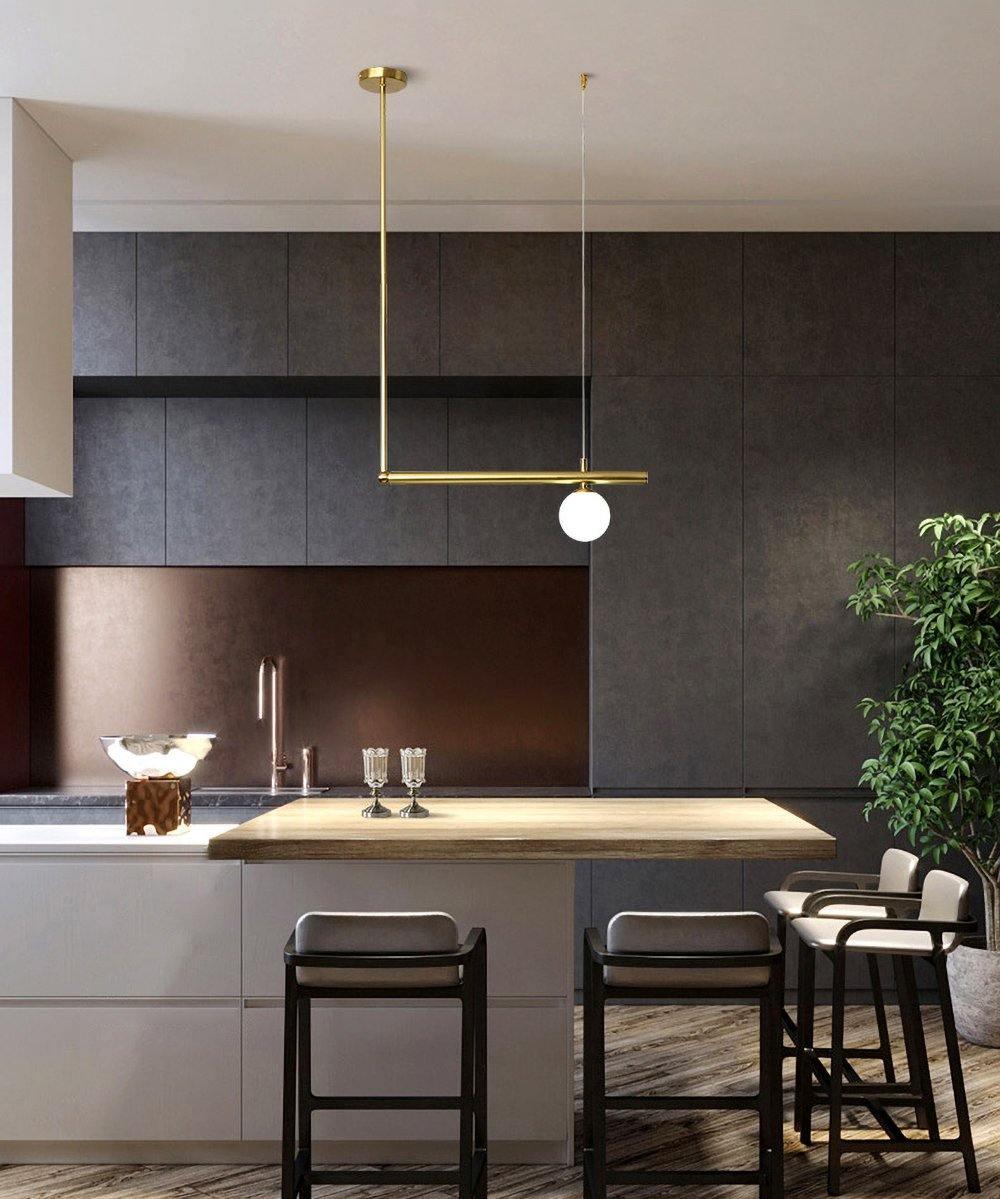 Estix hanglamp messing minimalistisch lineair
