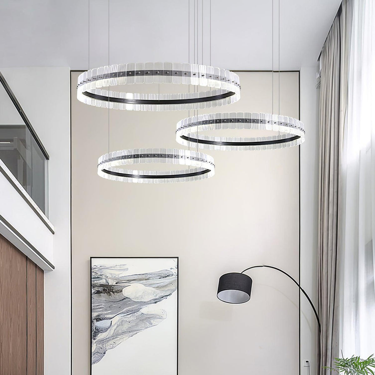 Kynell Kroonluchter Saturno met LED en acrylblokken