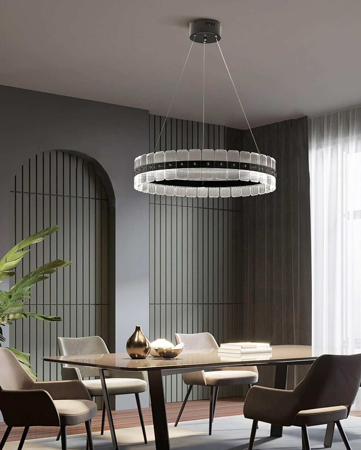 Kynell Kroonluchter Saturno met LED en acrylblokken