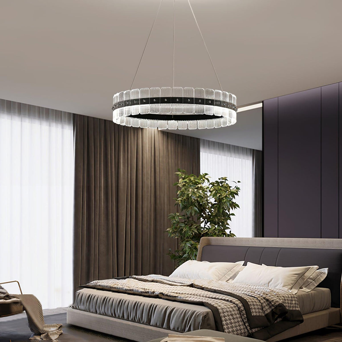 Kynell Kroonluchter Saturno met LED en acrylblokken