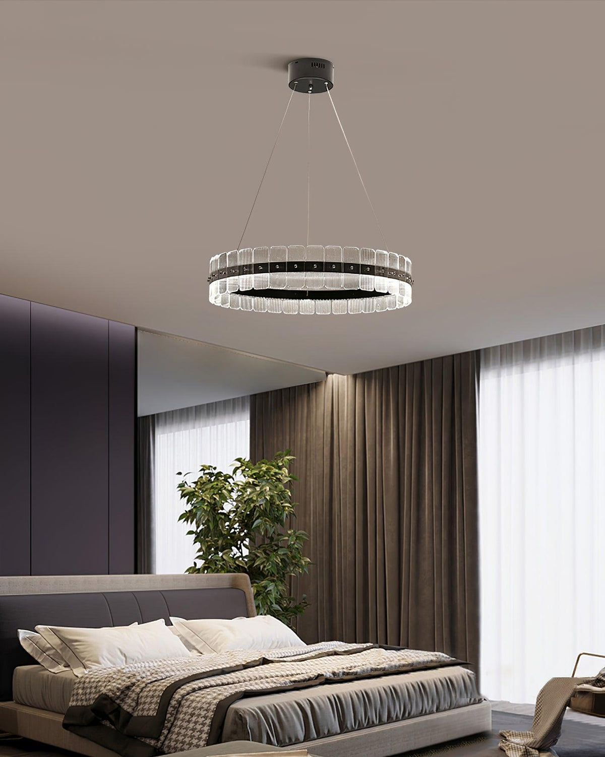 Kynell Kroonluchter Saturno met LED en acrylblokken