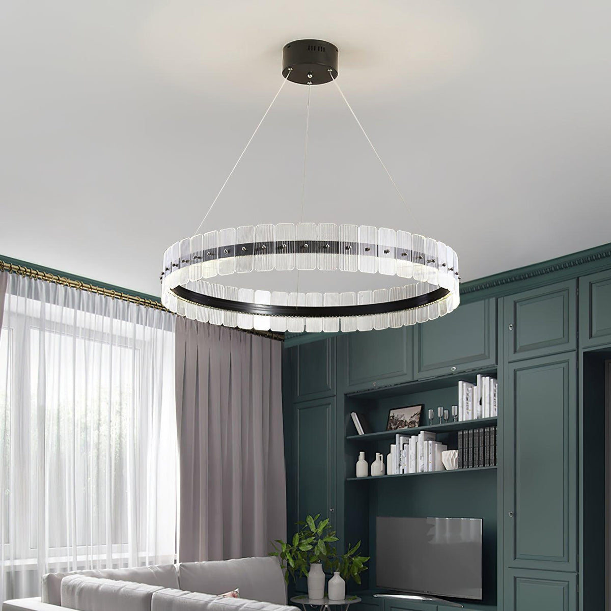 Kynell Kroonluchter Saturno met LED en acrylblokken