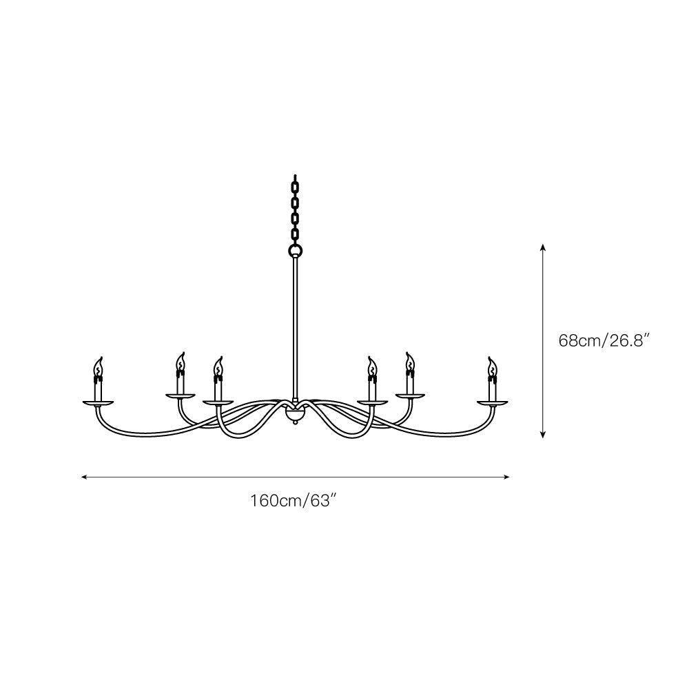 Varese Kroonluchter 6-Licht Kaars