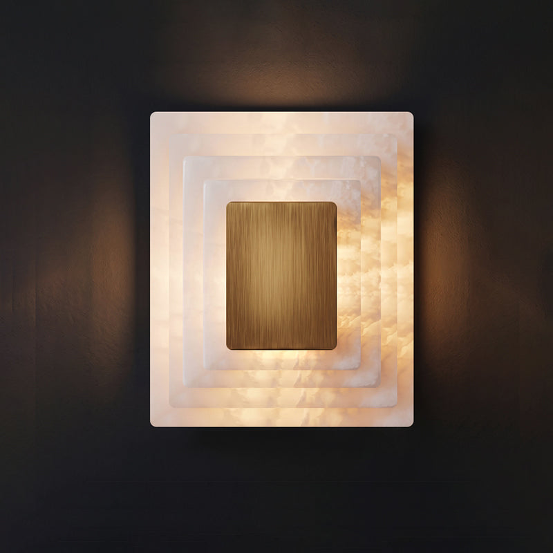 Sedgemere gelaagde albast wandlamp