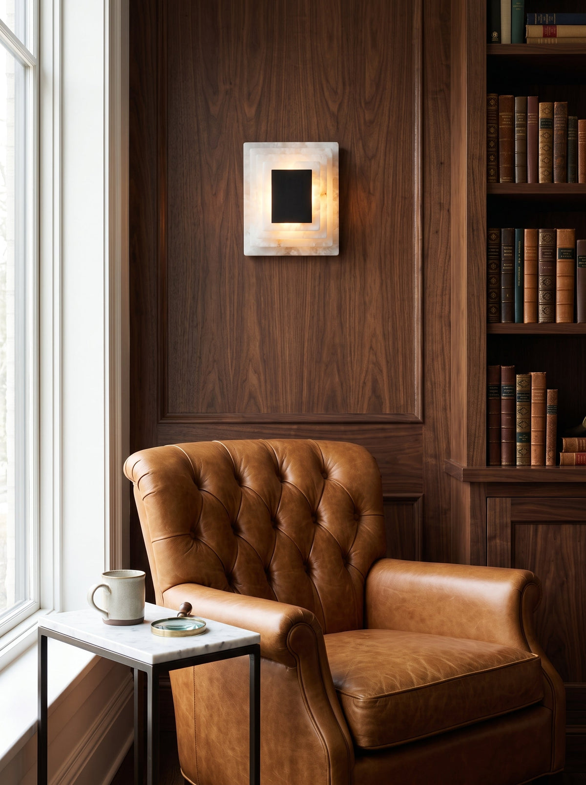 Sedgemere gelaagde albast wandlamp