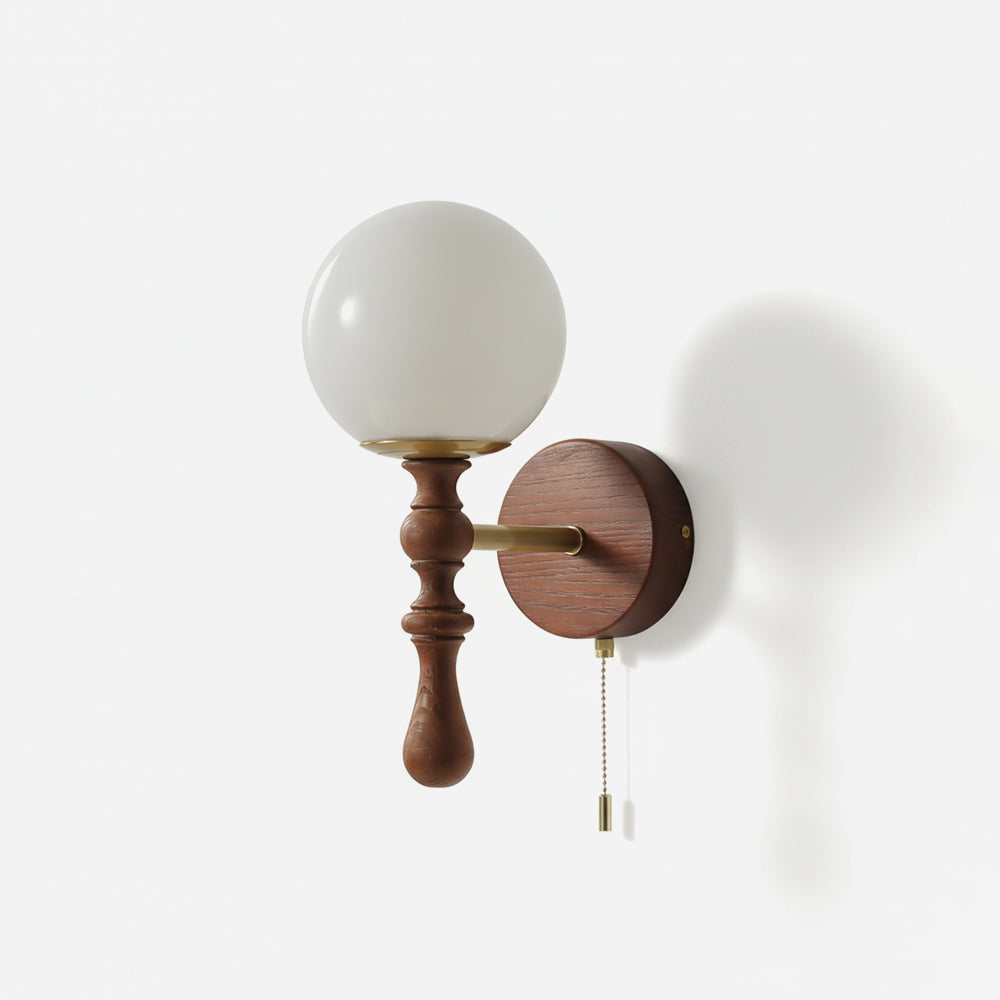 Walnut houten wandlamp