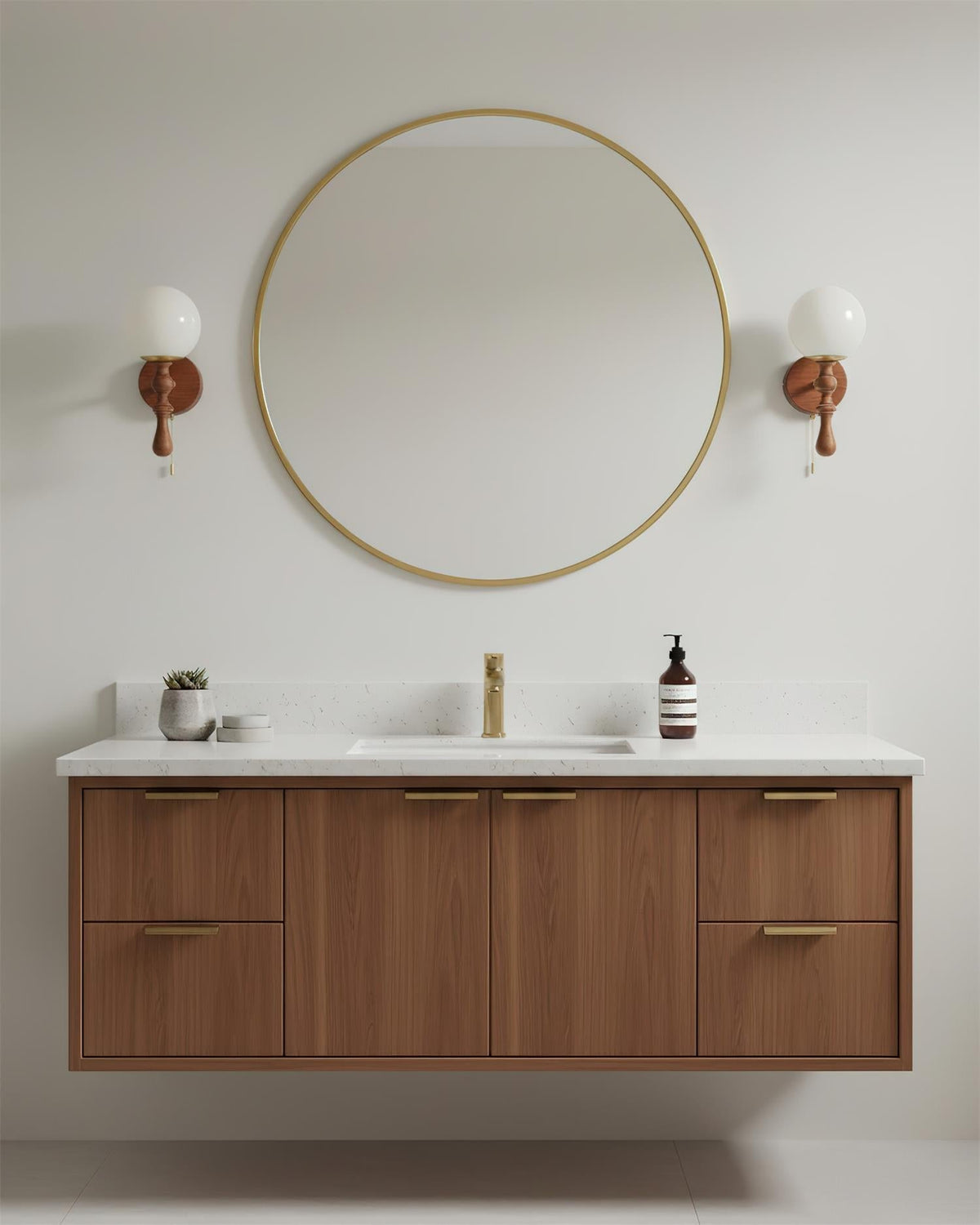 Walnut houten wandlamp