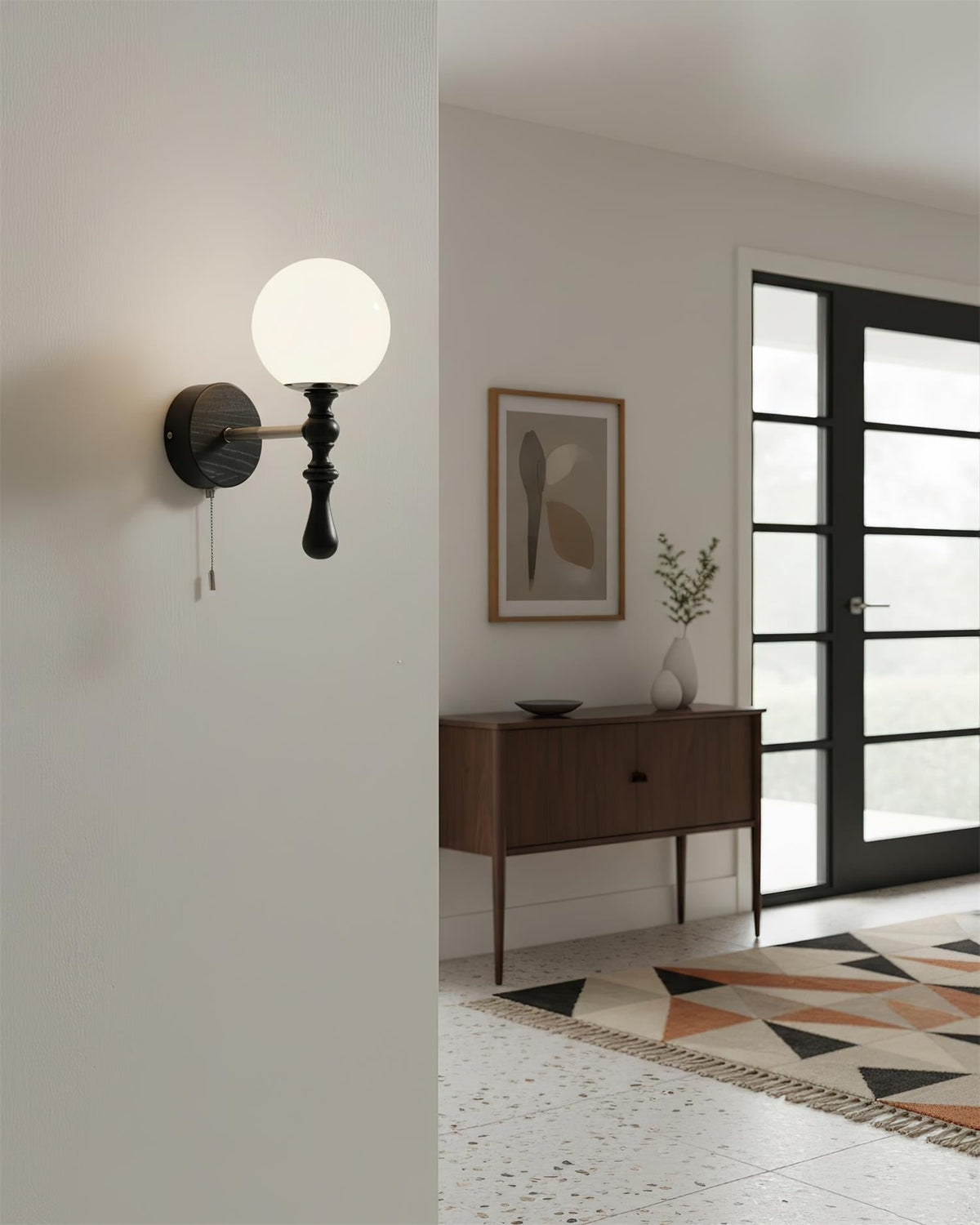 Walnut houten wandlamp