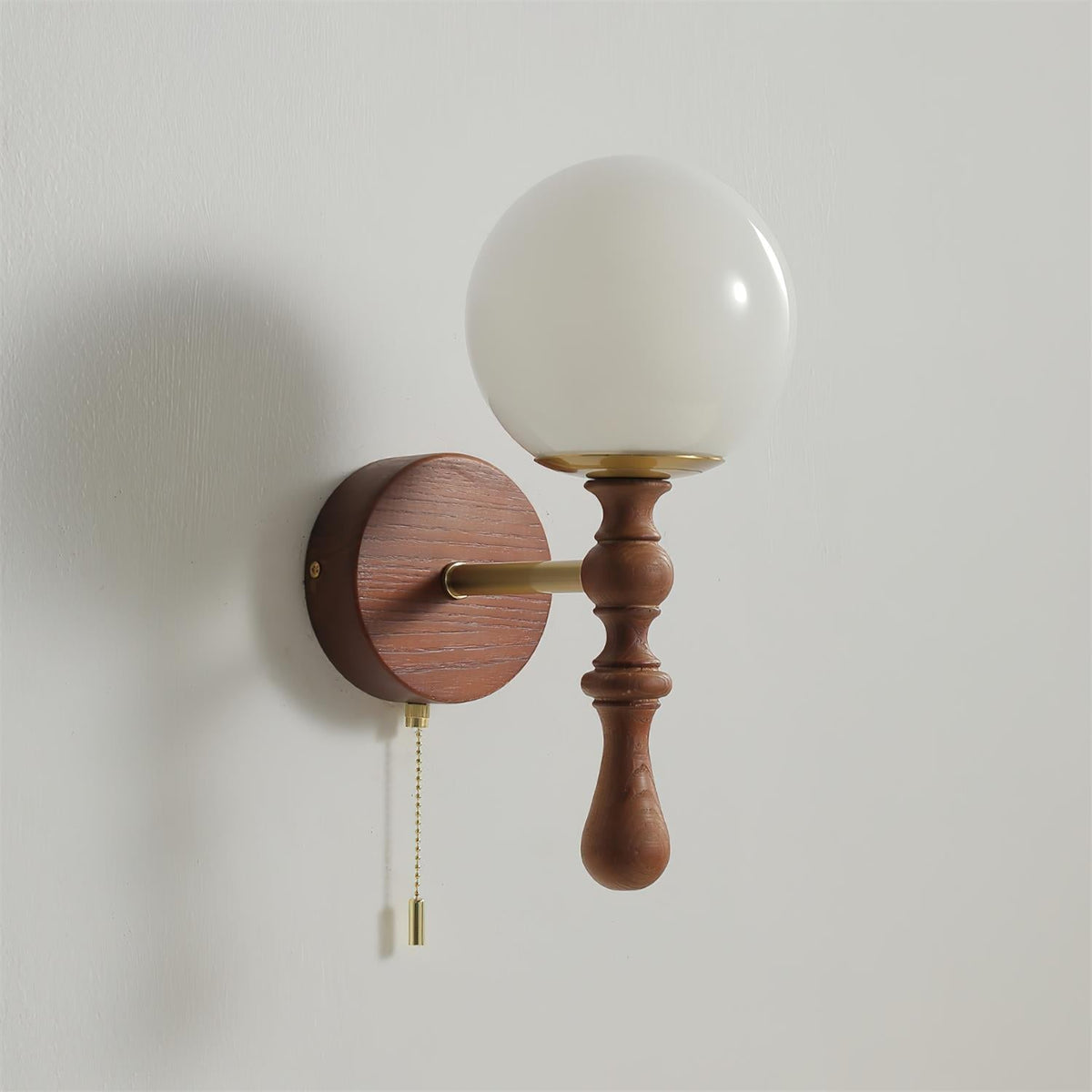 Walnut houten wandlamp