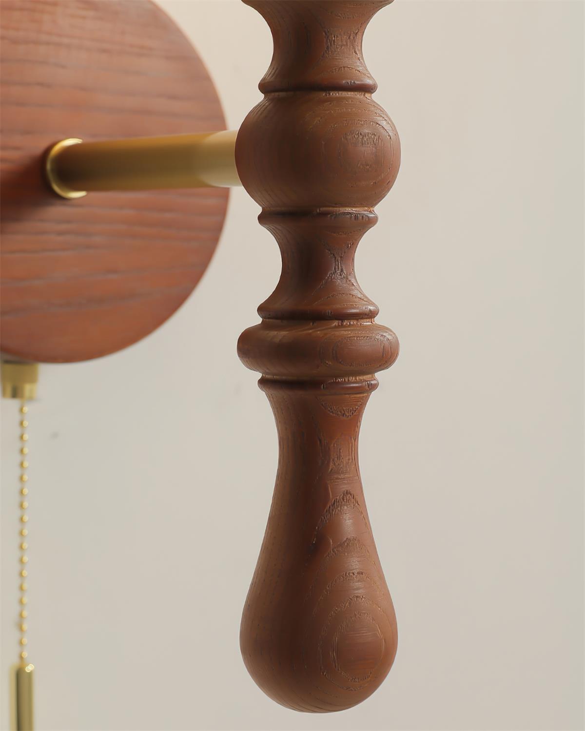 Walnut houten wandlamp