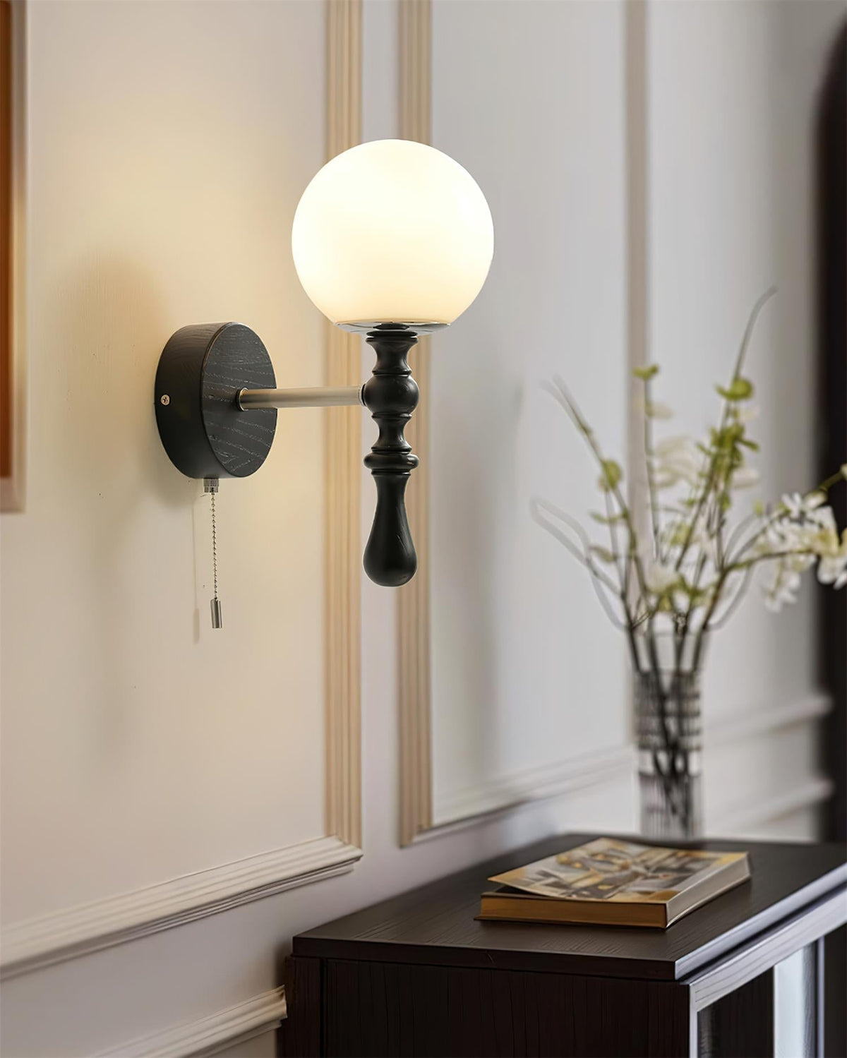 Walnut houten wandlamp