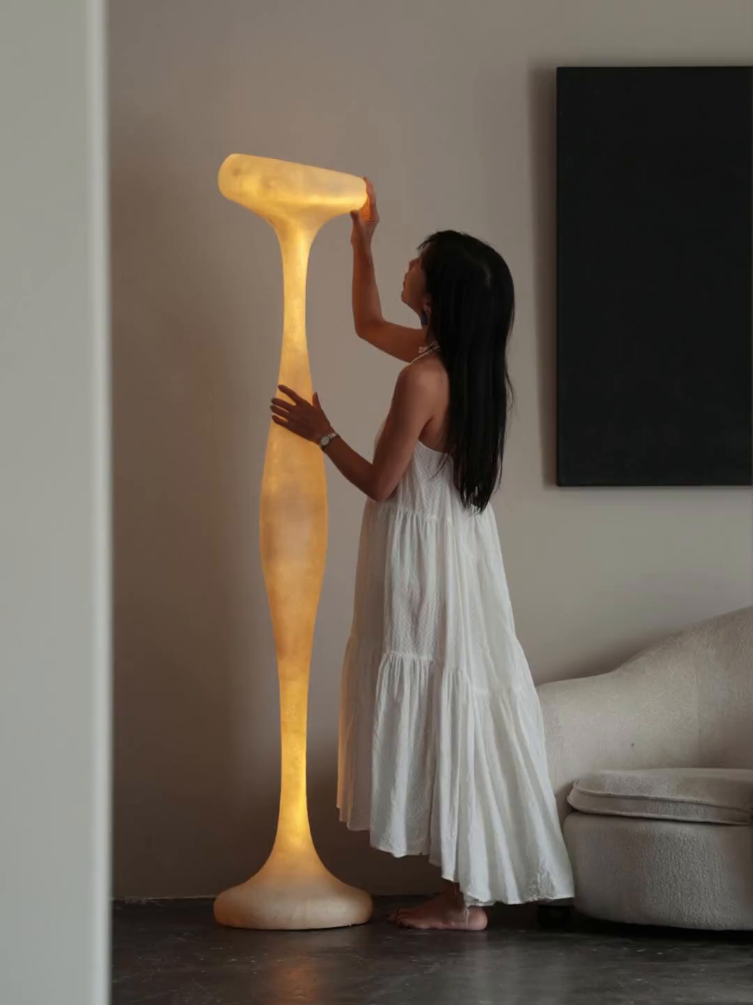 Sorenne sculpturale hoge vloerlamp