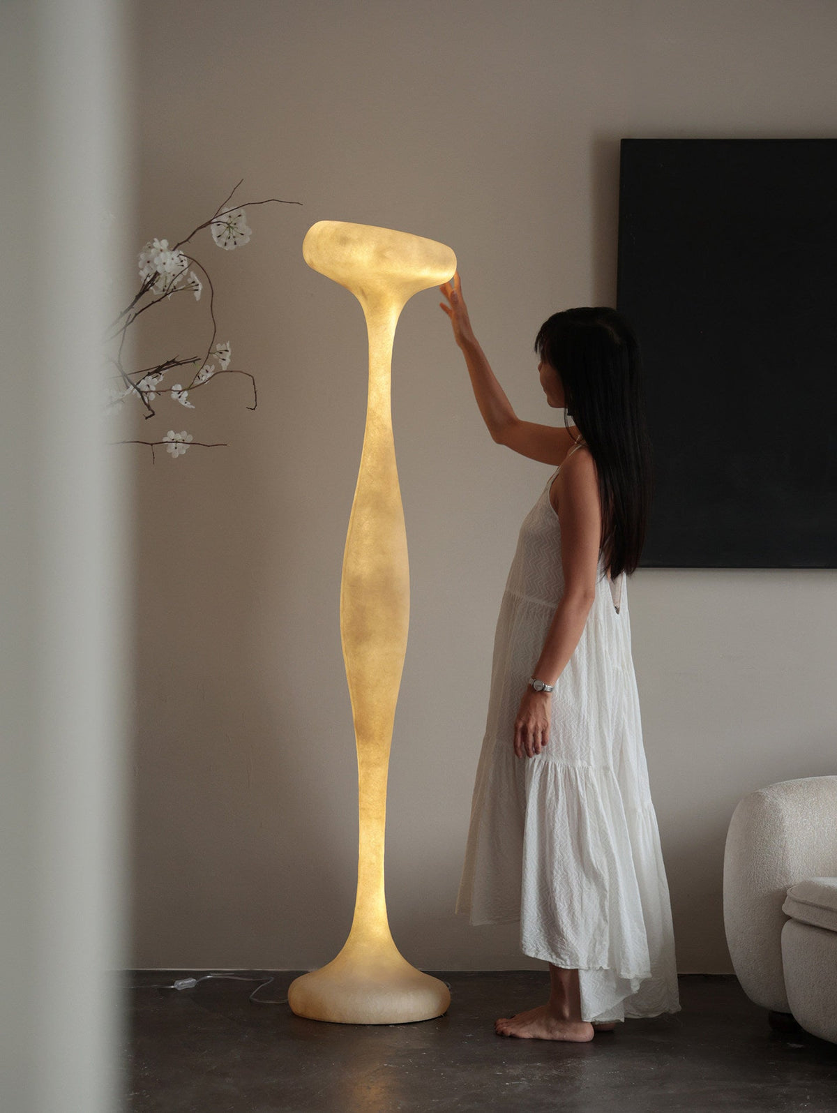 Sorenne sculpturale hoge vloerlamp