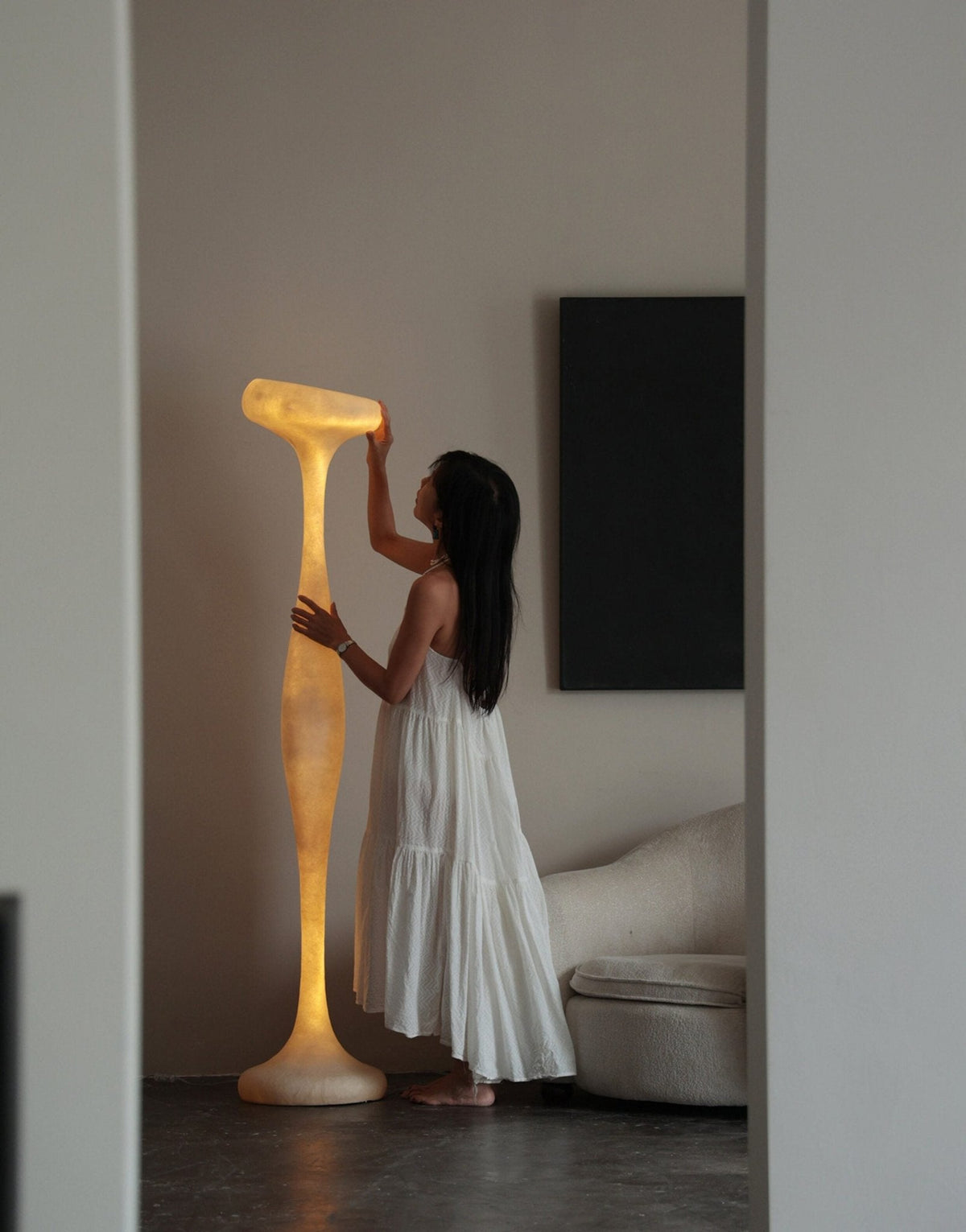 Sorenne sculpturale hoge vloerlamp