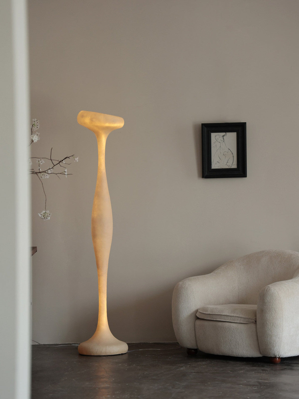Sorenne sculpturale hoge vloerlamp