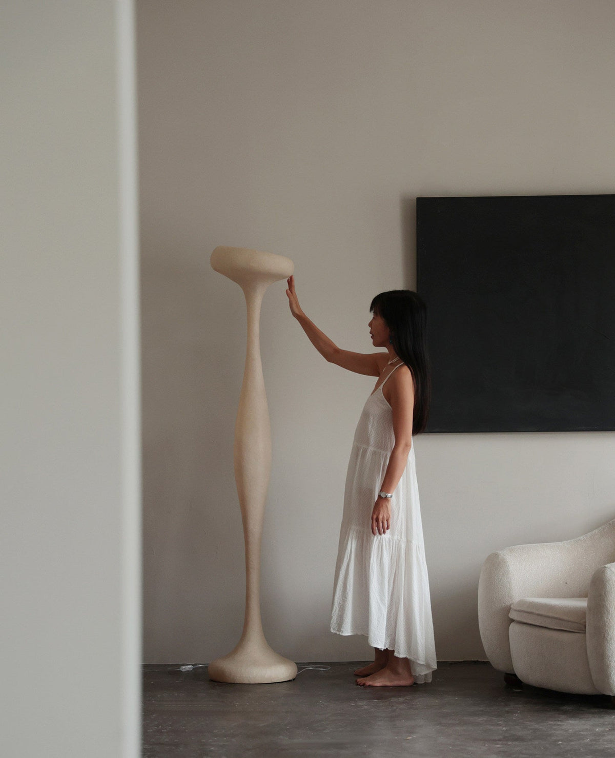 Sorenne sculpturale hoge vloerlamp